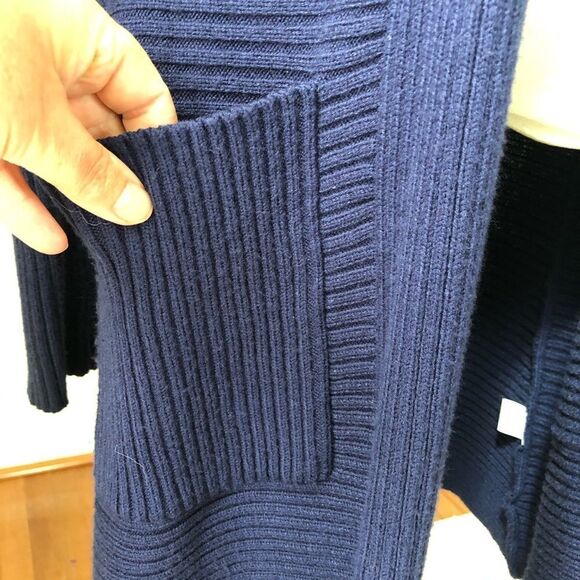 Honey Punch Long Blue Hooded Cardigan S M - Picture 4 of 7